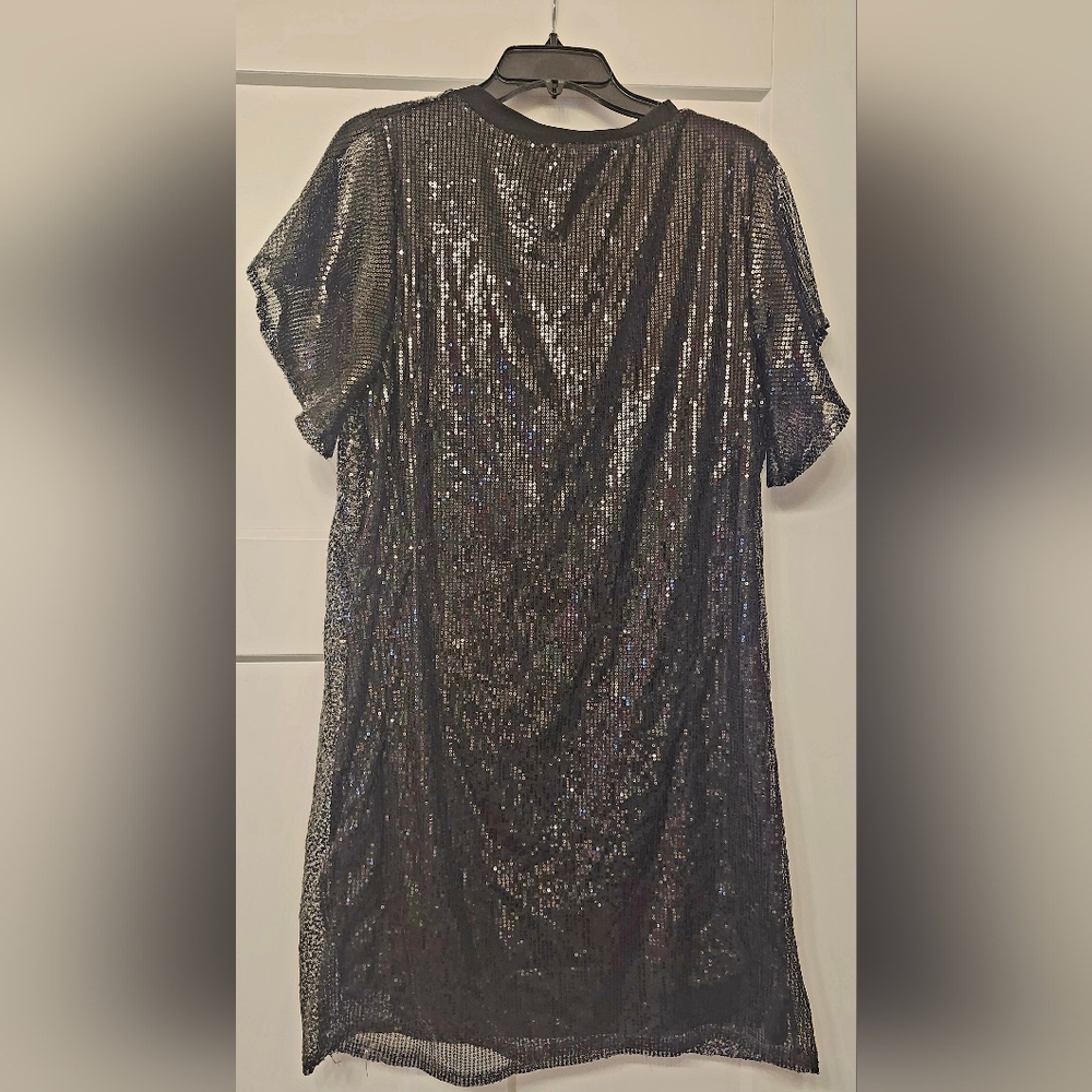 Ashley Stewart Black Sequin 'Queen' Tiger Graphic Dress - Picture 2 of 3